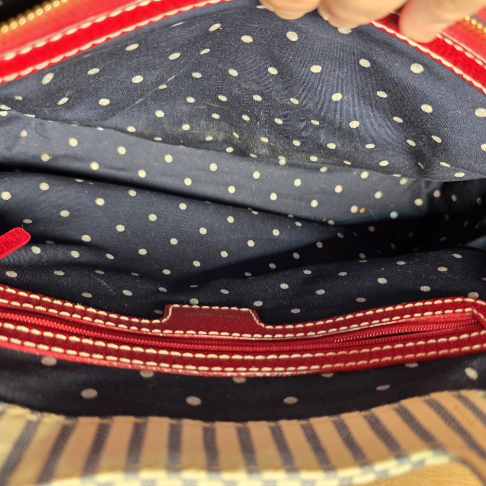 Kate Spade NY Navy and White Striped Tote with Red And Orange Accents. Nautical - Picture 6 of 10
